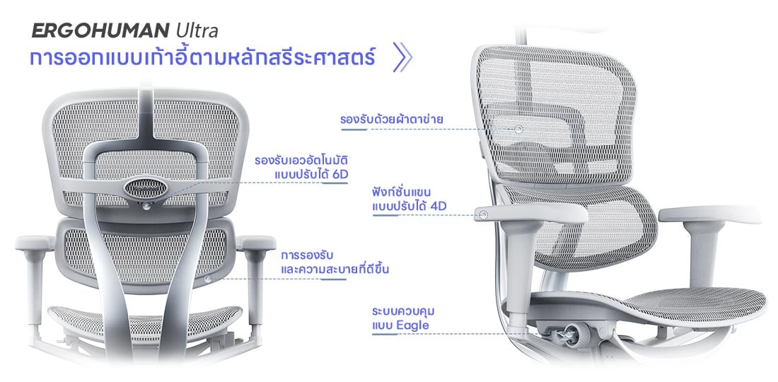 เก้าอี้เพื่อสุขภาพ DF PROCHAIR รุ่น Ergo Elite Ultra สีเทา_7